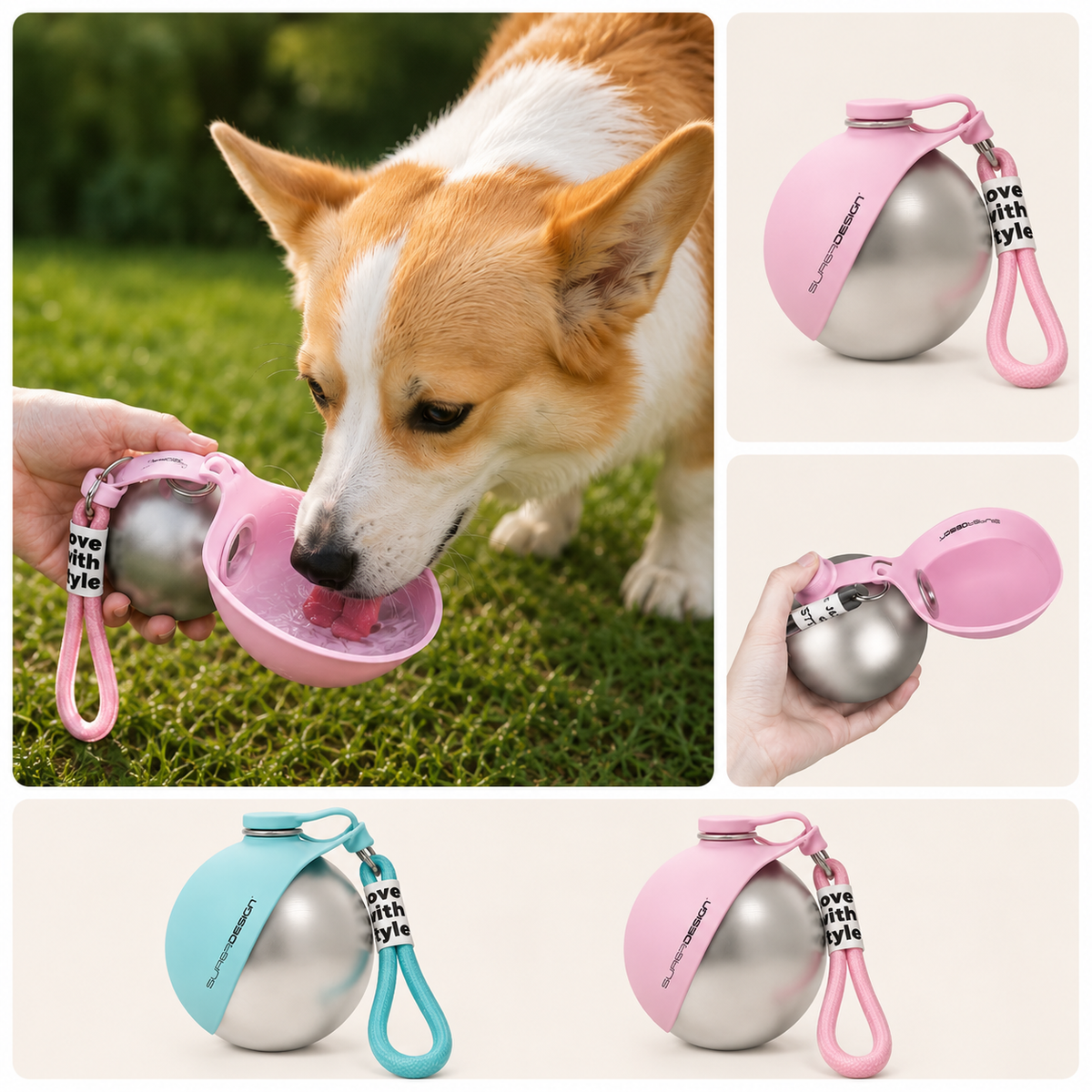 Portable 2-in-1 Pet Water Bottle&Bowl
