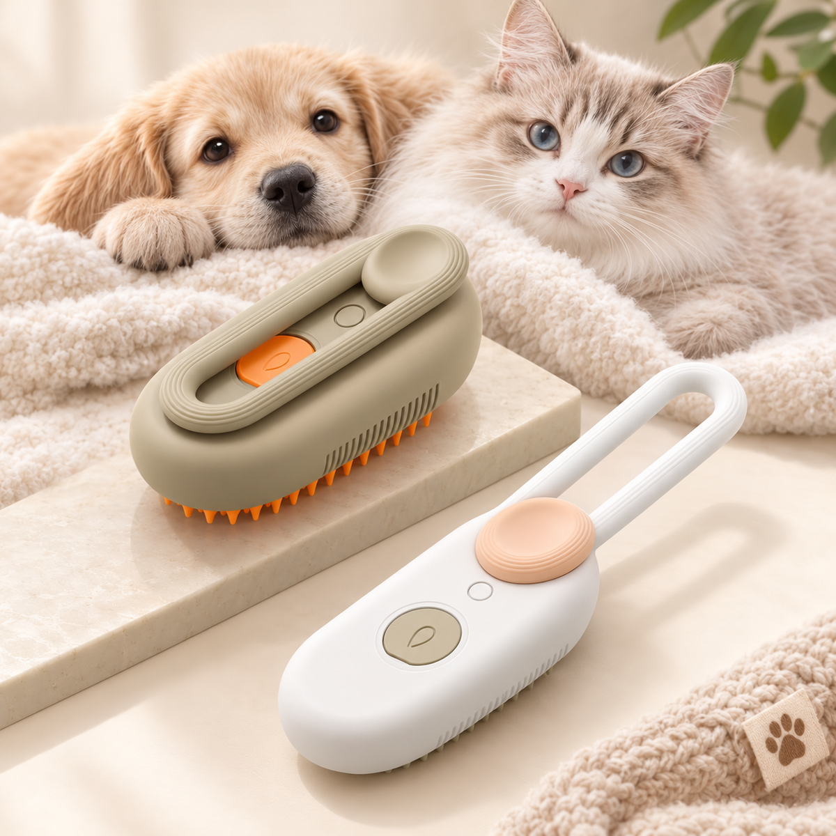 Steam Spray Pet Grooming Brush