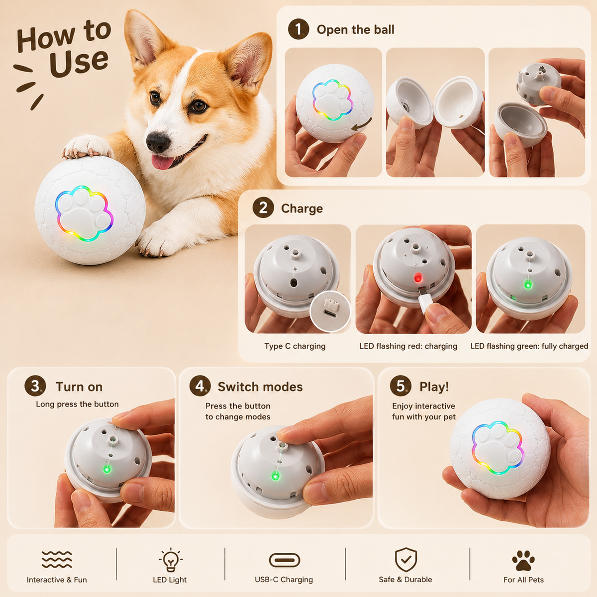 Smart Interactive Pet Ball